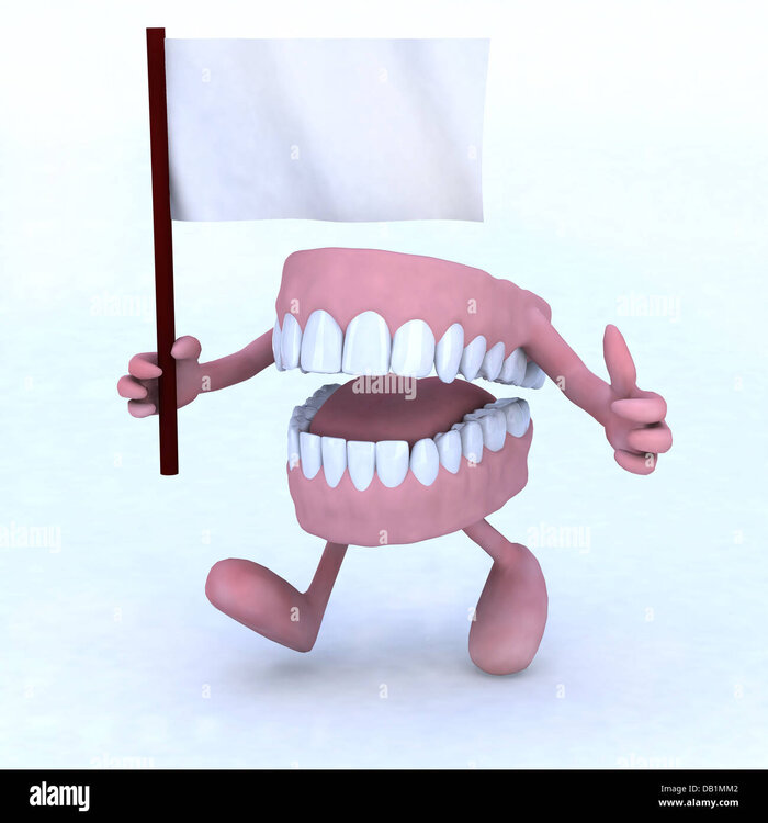 dentures-with-arms-and-legs-carrying-a-white-flag-concept-of-dental-DB1MM2.jpg